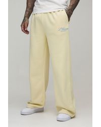 BoohooMAN - Tall Wide Leg Embroidered Homme Joggers - Lyst