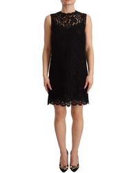 Dolce & Gabbana - Floral Lace Sheath Sleeveless Mini Dress Material_Cotton - Lyst