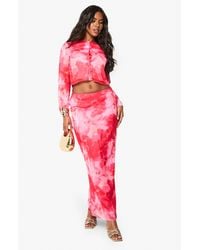 Boohoo - Floral Print Woven Maxi Skirt - Lyst