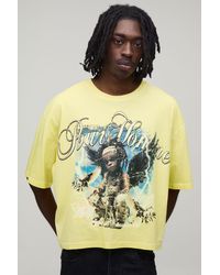BoohooMAN - Washed Bright Oversized Boxy Graphic Print T-Shirt - Lyst