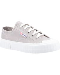 Superga - 2630 Stripe 100% Katoen Dames Grijs Colomba Trainers - Lyst