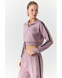 Grimelange - Crop Half-Zip Logo Sweatshirt - Lyst