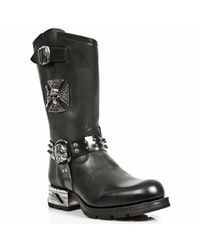 New Rock - Leather Gothic Cowboy Boots- Mr030-S1 - Lyst