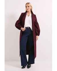 PRINCIPLES - Wrap Front Balloon Sleeve Coat - Lyst