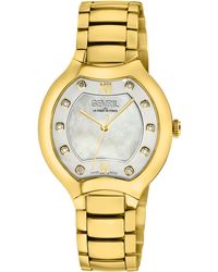 Gevril - Lugano Swiss Diamond Mop Dial 316L Stainless Steel Ipyg Bracelet Watch - Lyst