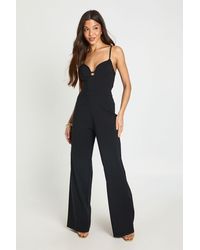 Boohoo - Sweetheart Neck Wide Leg Jumpsuit - Lyst
