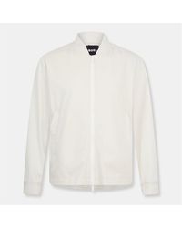 BOSS - Solid Patterned Bomber Jacket With Fitted Cuff - Lyst