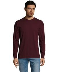 Sol's - Monarch Long Sleeve T-Shirt (Oxblood) - Lyst