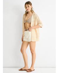 Gini London - Gehäkelte Strickjacke Von Kante Zu Kante - Lyst