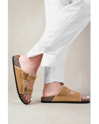 Where's That From - 'Sunset' Double Strap Flat Sandals With Buckle Detail - Lyst