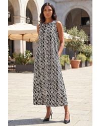 Roman - Geo Print Pocket Midi Dress - Lyst