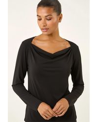 Roman - Cowl Neck Premium Stretch Top - Lyst