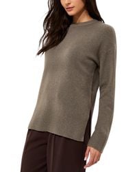New Look - Side Slit Jumper Long Sleeve Sweatshirts Crew Neck Knitted Top - Lyst