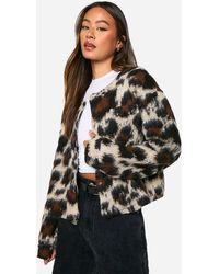 Boohoo - Tall Wool Look Bomber Jacket - Lyst