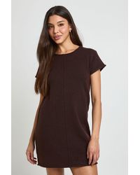 Boohoo - Soft Knit Seam Detail Knitted Mini Dress - Lyst