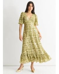 Gini London - Viscose Animal Jacquard Occasion Midi Dress - Lyst