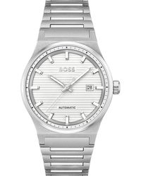 BOSS - Grijze Rvs Dress Watch - Lyst
