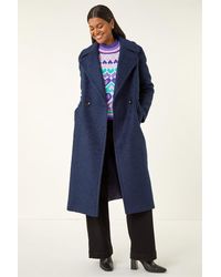 Roman - Textured Buttoned Boucle Coat - Lyst