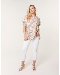 Blue Vanilla - Animal Printed Diamante Detailed Top - Lyst