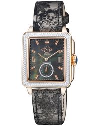 Gv2 - 9250 Bari Swiss Quartz Diamond Floral Leather Watch - Lyst