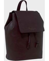 Assots London - 'grace' Burgundy Full Grain Leather Flap-over Backpack - Lyst