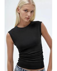 Busem - Mouwloze Drape Blouse Met Ronde Hals - Lyst