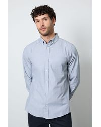 MAINE - Textured Dobby Long Sleeve Shirt Cotton - Lyst