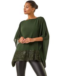 Roman - Sequin Hem Contrast Tunic Top - Lyst