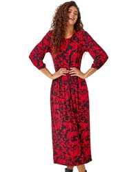 Roman - Paisley Print Pocket Midi Stretch Dress - Lyst