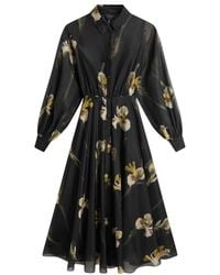 Ted Baker - Liorra Printed Organza Belted Midi Dress - Lyst