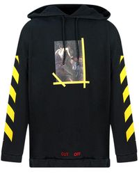 Off-White c/o Virgil Abloh - Off- Printed Annunciazione Logo Long Hoodie Cotton - Lyst
