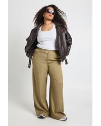 Boohoo - Plus Elasticated Waist Wide Leg Trouser - Lyst