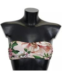 Dolce & Gabbana - Bloemenprint Bikini Top Strapless Zwemkleding - Lyst
