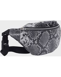 Assots London - 'noah' Black & White Snake Leather Bum Belt Bag - Lyst