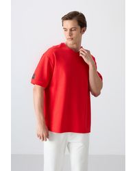 TOMMY LIFE - Oversized Crew Neck T-Shirt With Patch - Lyst