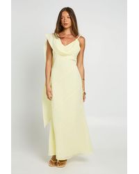 Boohoo - Chiffon Drape Neck Scarf Detail Maxi Dress - Lyst