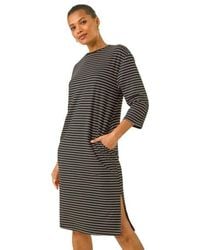 Roman - Stripe Jersey Stretch T-Shirt Dress - Lyst