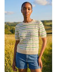 Roman - Petite Cable Knit Stripe Jumper - Lyst