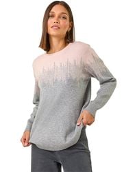 Roman - Sparkly Colour Block Knitted Jumper - Lyst
