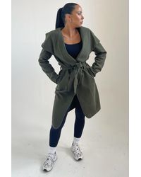 Femme Luxe - Waterfall Duster Belted Long Coat - Lyst