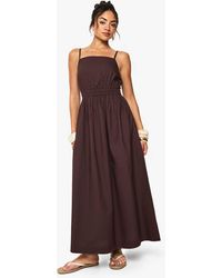 Boohoo - Strappy Poplin Midaxi Dress - Lyst