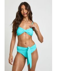 Boohoo - Knot Detachable Strap Bandeau Bikini Top - Lyst