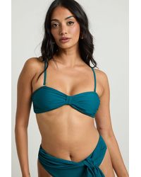 Boohoo - Knot Detachable Strap Bandeau Bikini Top - Lyst