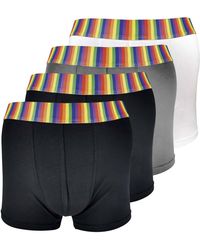 Sock Snob - 4 Pack Multipack Soft Cotton Novelty Striped Boxer Shorts Underwear - Lyst