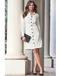 Sosandar - Ivory Premium Utility Shirt Dress - Lyst