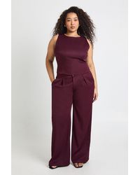 Boohoo - Plus Pleated Front Wide Leg Trousers - Lyst