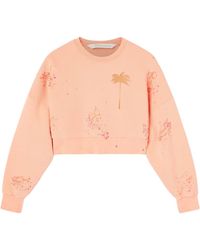 Palm Angels - Pxp Painted Cropped Crew Coral - Lyst