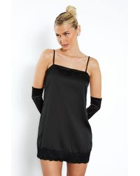 Boohoo - Lace Trim Square Neck Slip Dress - Lyst