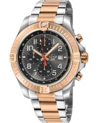 Gv2 - T38 Swiss Quartz Chrono Enamel Dial With Print 3 Sub 316L Iprg Stainless Steel Bracelet Watch - Lyst