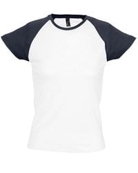 Sol's - Ladies Milky Contrast Short/Sleeve T-Shirt (/) Cotton - Lyst